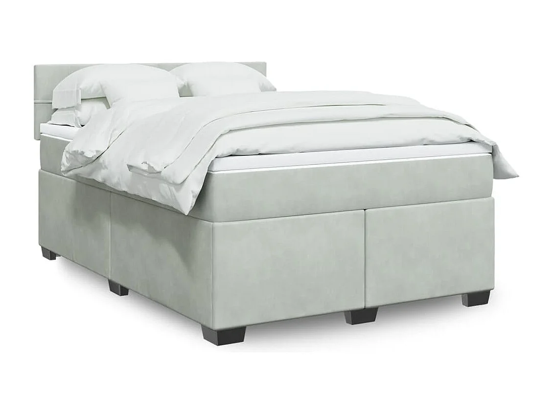 Sommier à lattes de lit et matelas Gris clair 140x200cm Velours