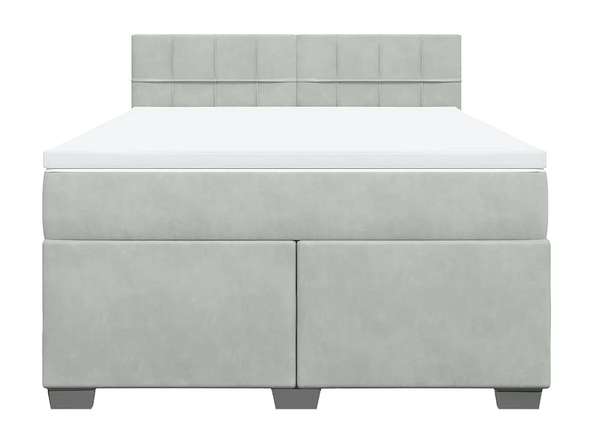 Sommier à lattes de lit et matelas Gris clair 140x200cm Velours