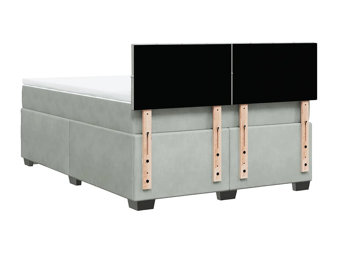 Sommier à lattes de lit et matelas Gris clair 140x200cm Velours