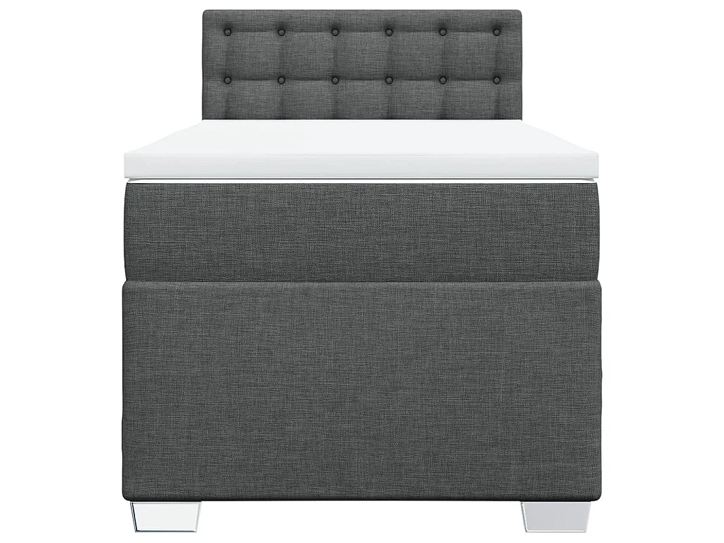 Cama com molas/colchão 100x200 cm tecido cinza-escuro