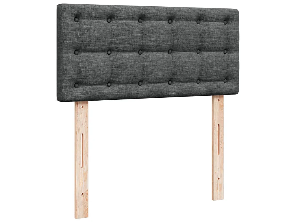 Cama com molas/colchão 100x200 cm tecido cinza-escuro