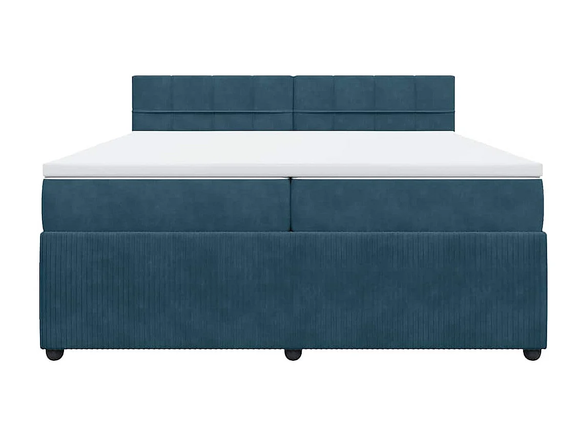 Giroletto a Molle con Materasso Blu 200x200 cm in Velluto