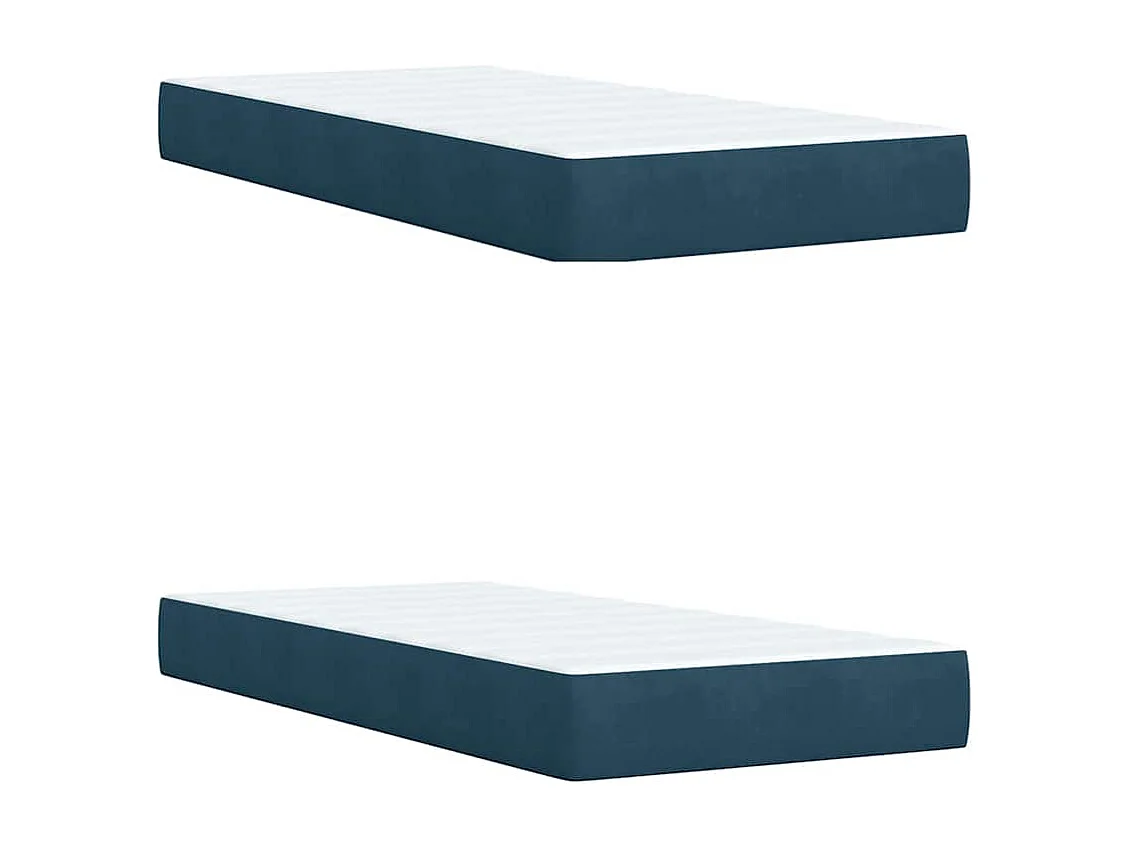 Giroletto a Molle con Materasso Blu 200x200 cm in Velluto