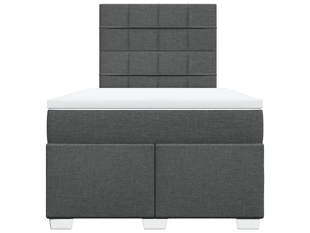 Sommier à lattes de lit avec matelas gris foncé 120x190cm tissu