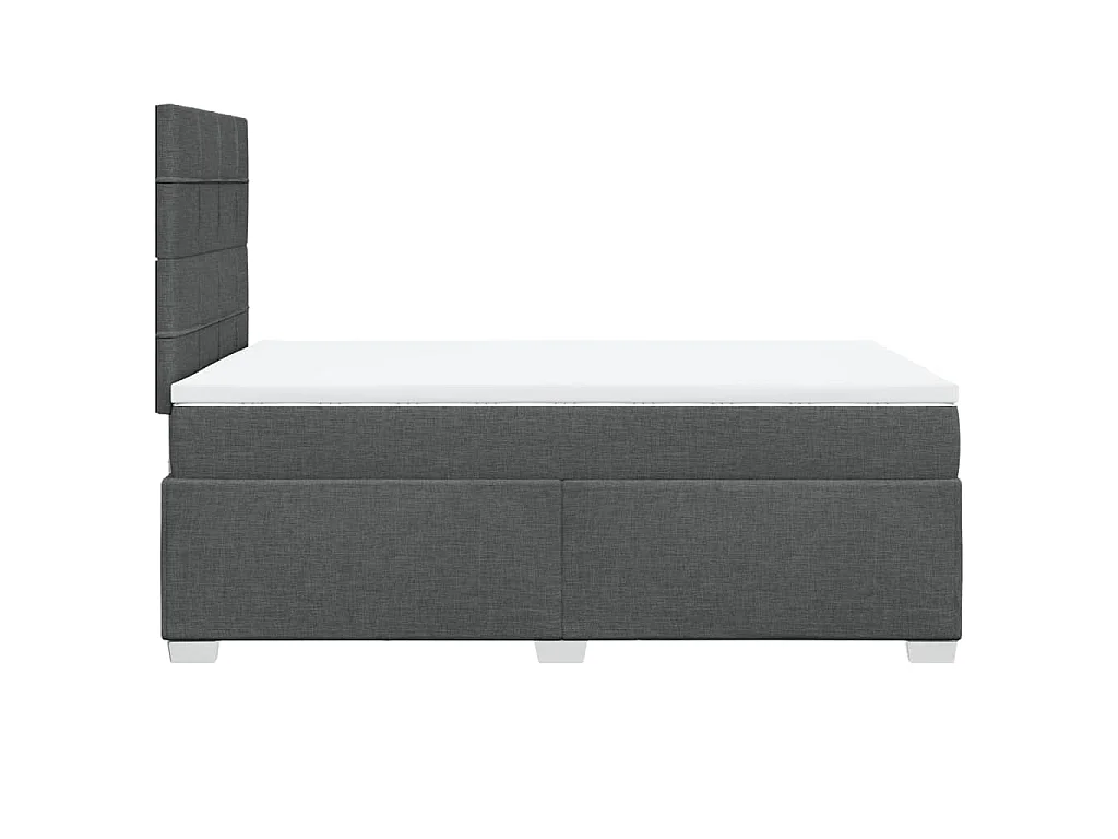 Sommier à lattes de lit avec matelas gris foncé 120x190cm tissu