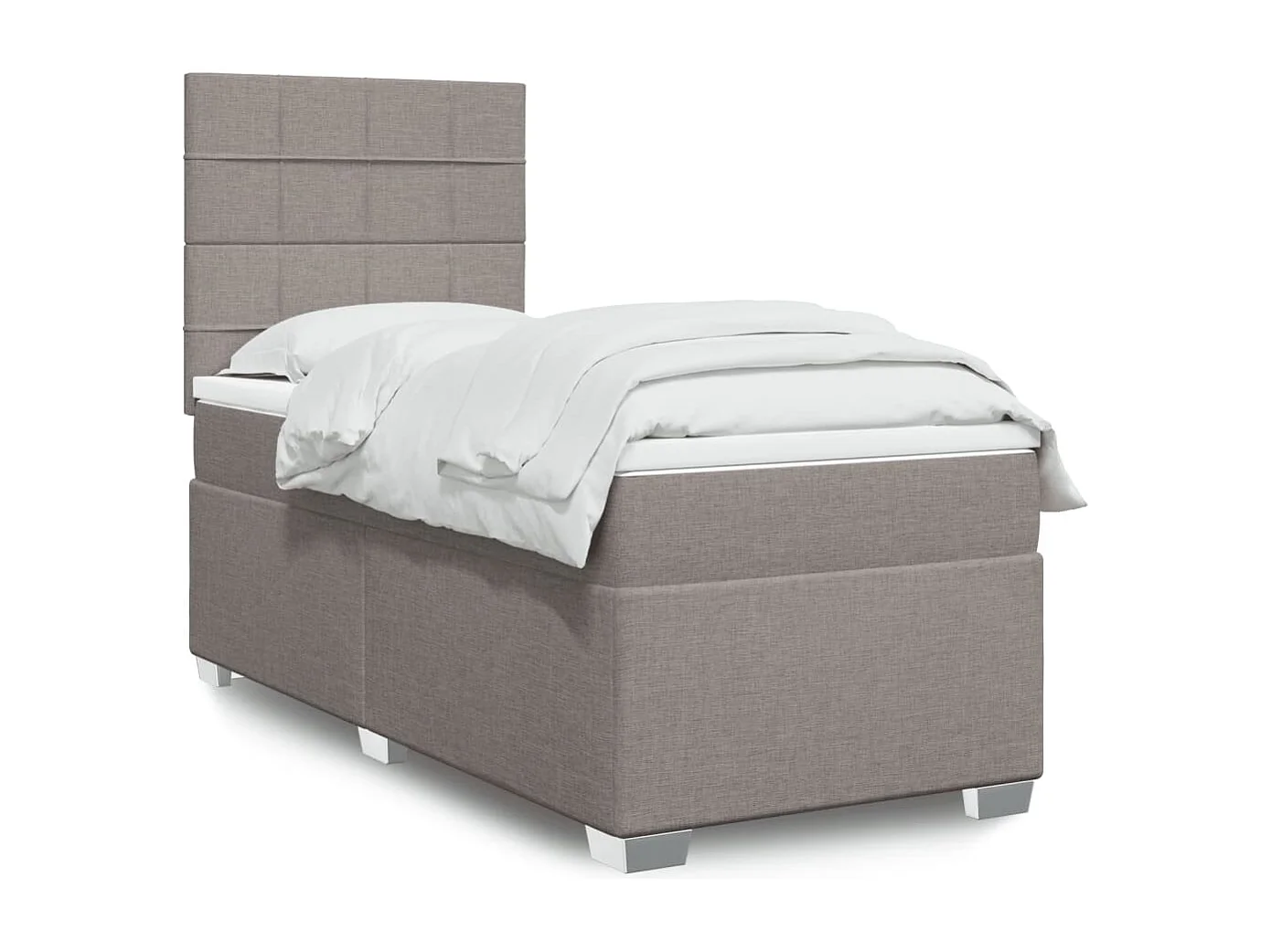 Boxspring met matras stof taupe 90x190 cm