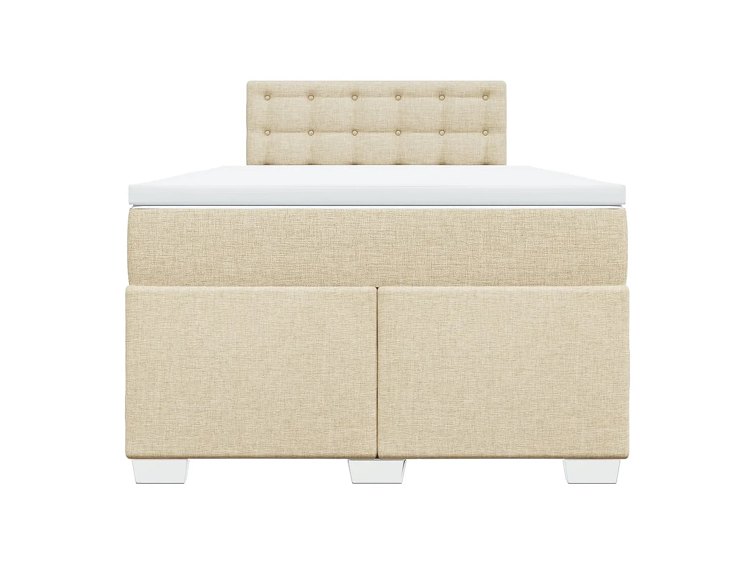Sommier à lattes de lit avec matelas Crème 120x200 cm Tissu