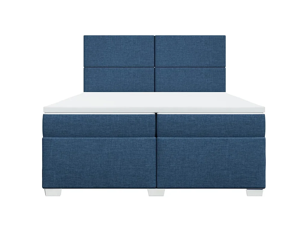 Boxspringbett mit Matratze Blau 200x200 cm Stoff
