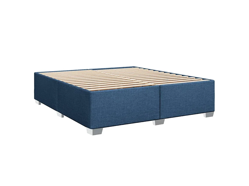 Boxspringbett mit Matratze Blau 200x200 cm Stoff
