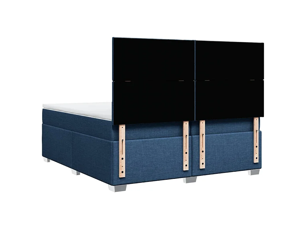 Boxspringbett mit Matratze Blau 200x200 cm Stoff