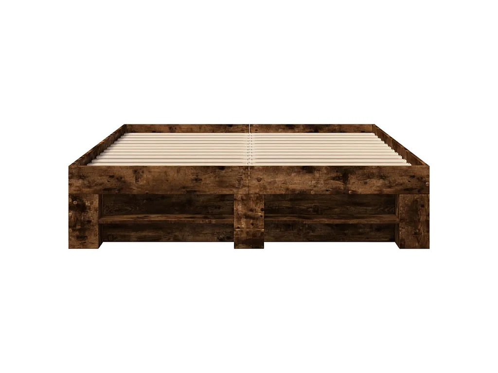 Cadre de lit sans matelas chêne fumé 120x190 cm bois ingénierie