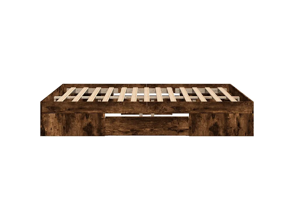 Cadre de lit sans matelas chêne fumé 120x190 cm bois ingénierie
