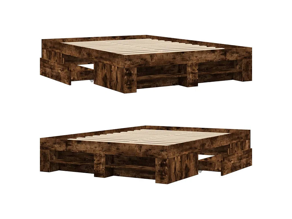 Bedframe zonder matras hout gerookt eikenkleurig 120x190 cm