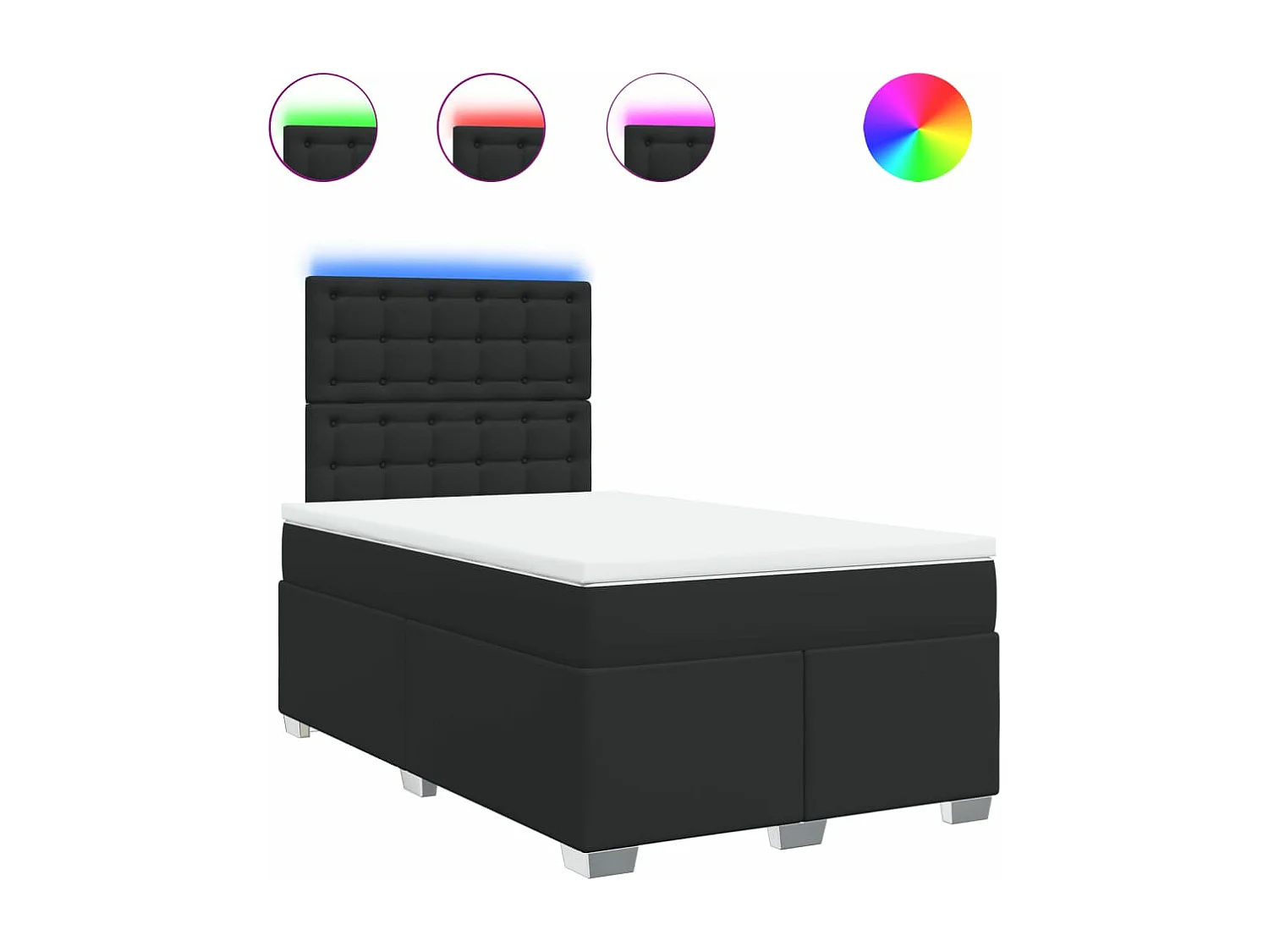 Boxspring met matras kunstleer zwart 120x200 cm