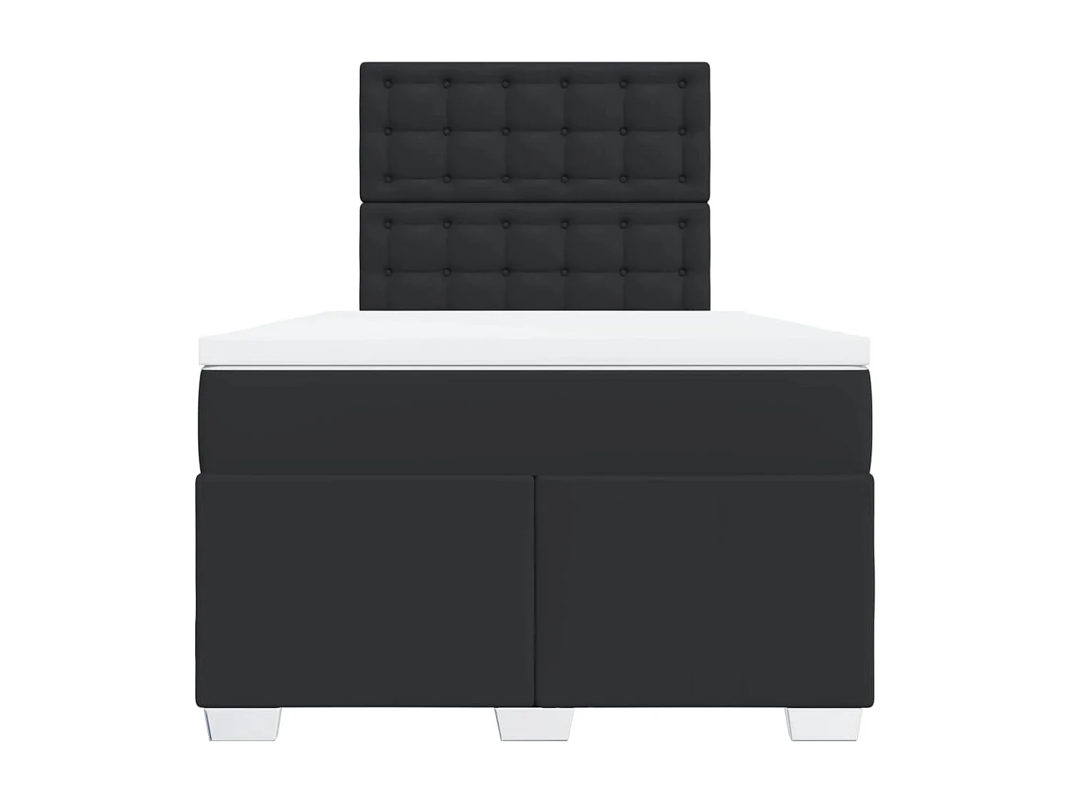 Giroletto a Molle con Materasso Nero 120x200 cm in Similpelle