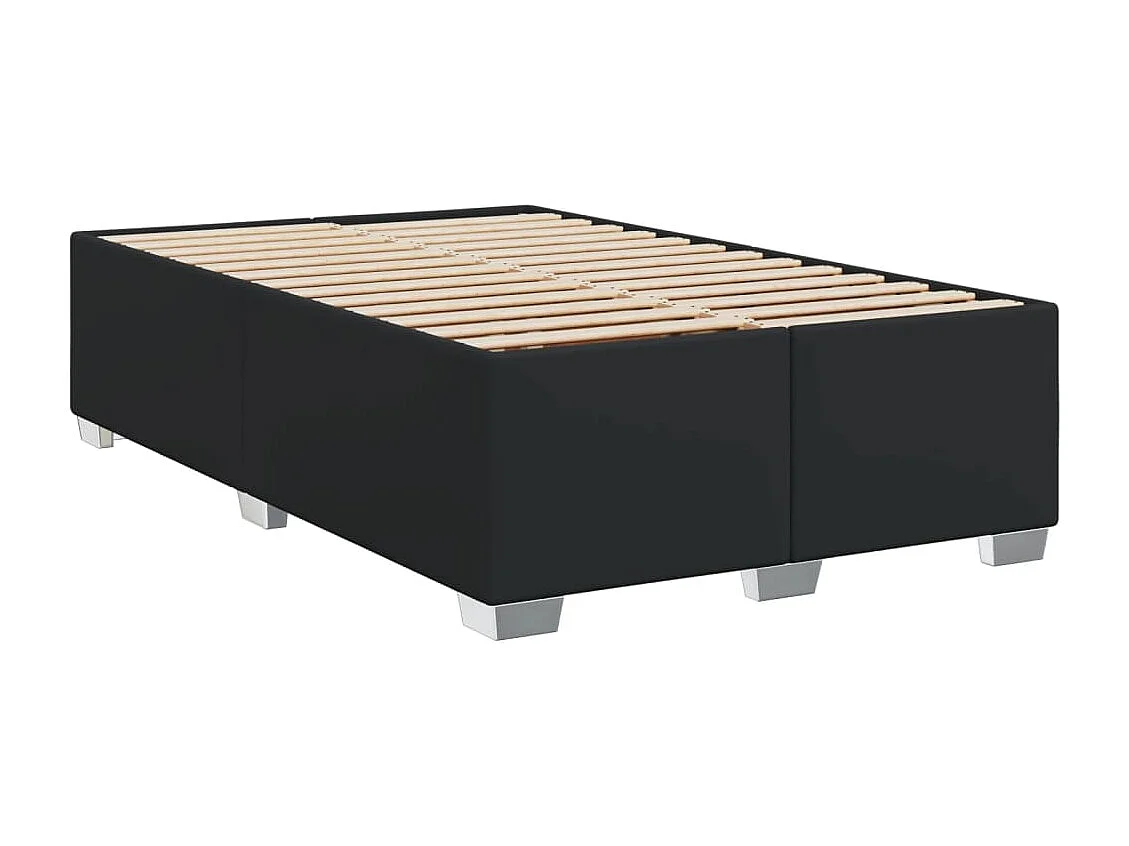 Giroletto a Molle con Materasso Nero 120x200 cm in Similpelle