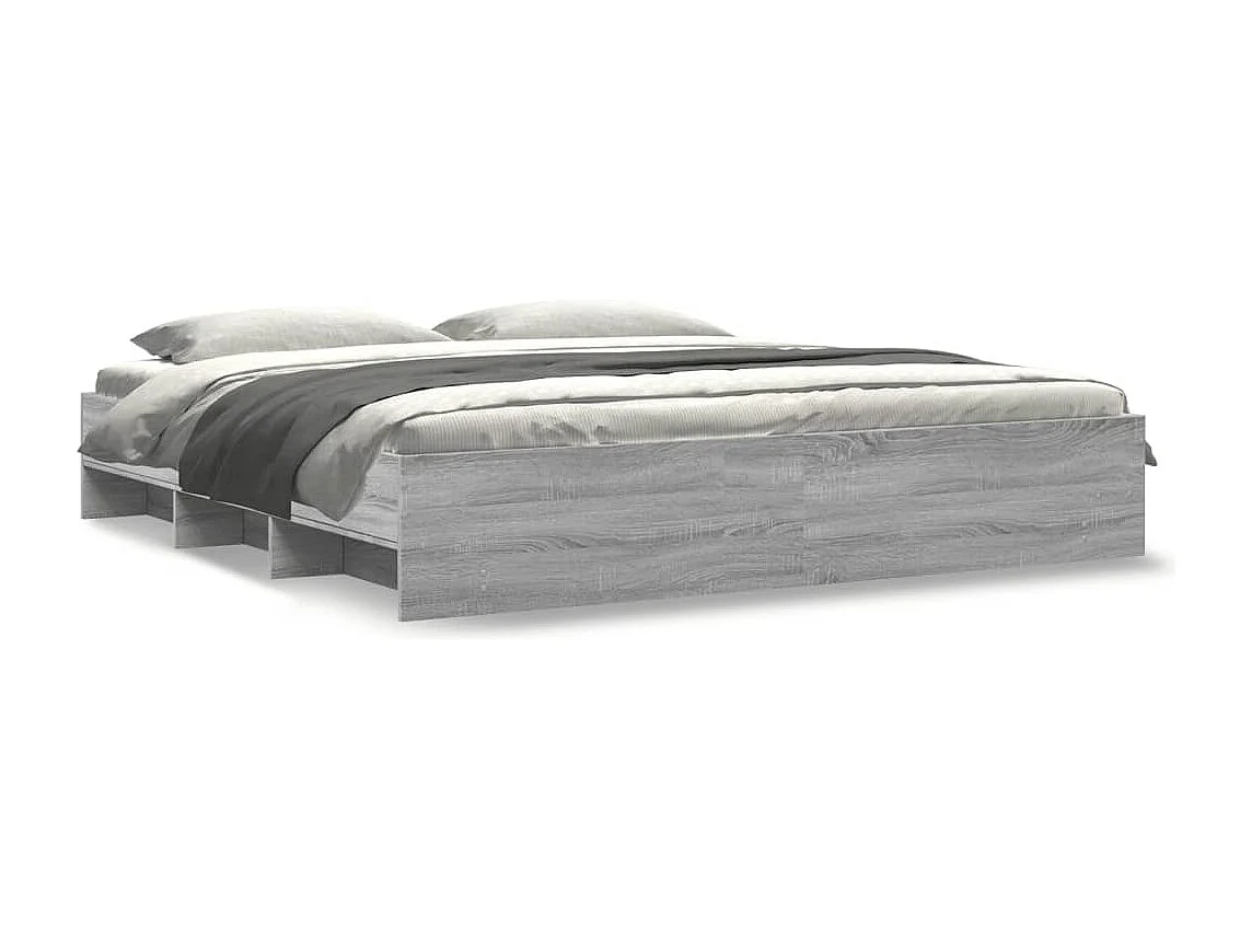 Bedframe zonder matras 180x200 cm spaanplaat grijs Sonoma