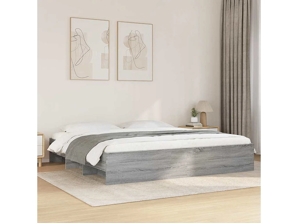 Cadre de lit sans matelas sonoma gris 180x200 cm