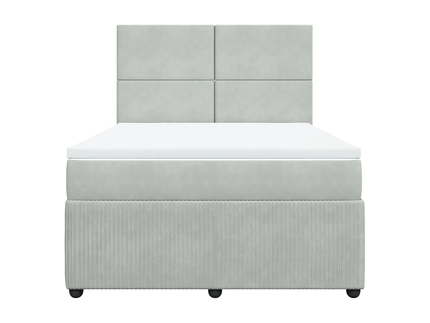 Boxspring met matras fluweel lichtgrijs 140x200 cm