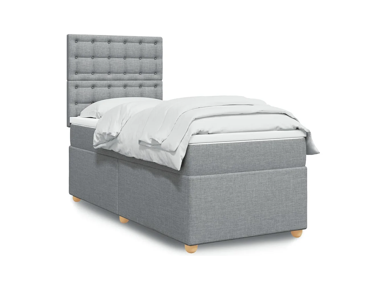 Sommier à lattes de lit avec matelas gris clair 80x200 cm tissu