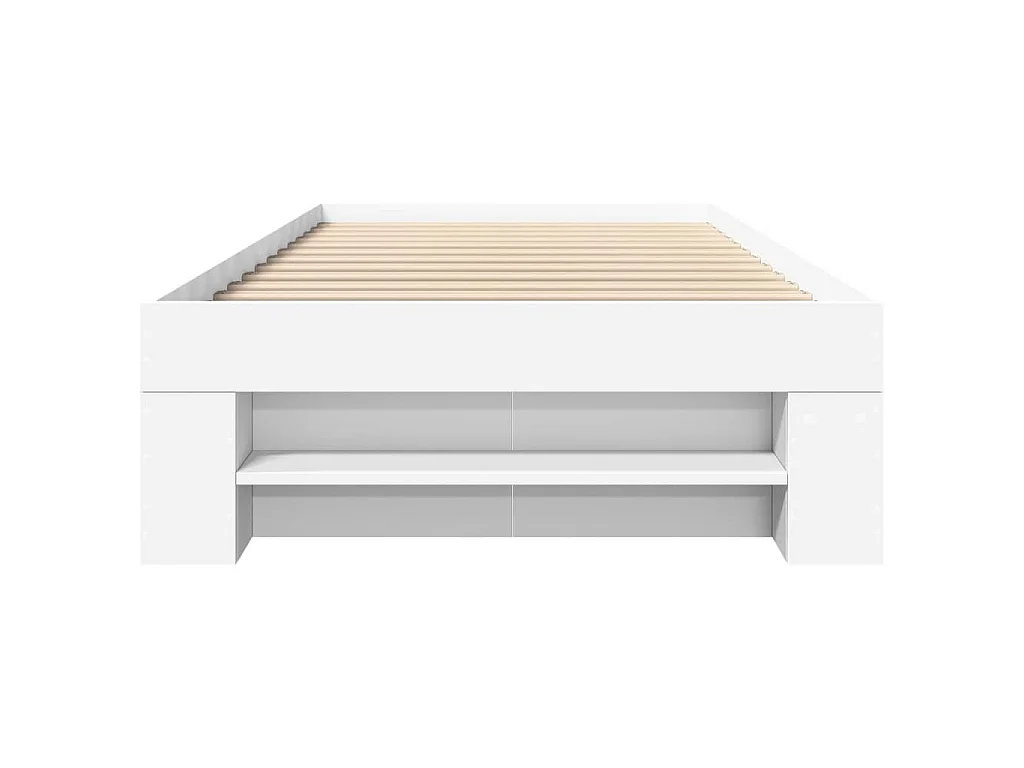 Cadre de lit sans matelas blanc 90x200 cm bois d'ingénierie