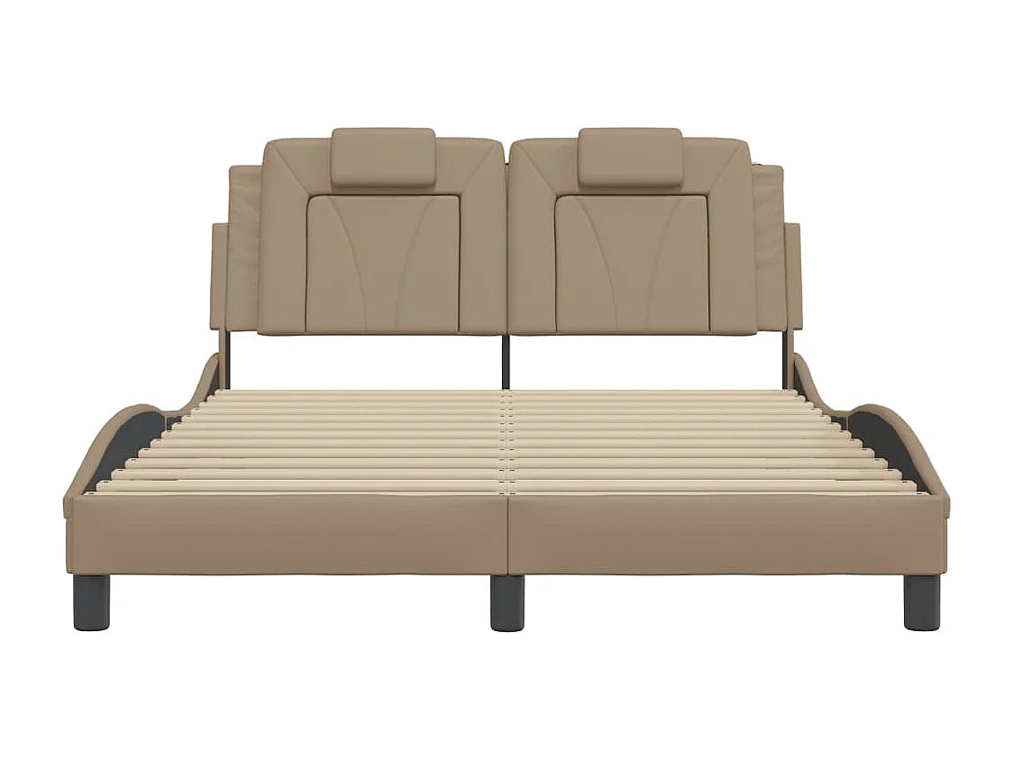 Cadre de lit Viana avec LED sans matelas cappuccino 140x200 cm