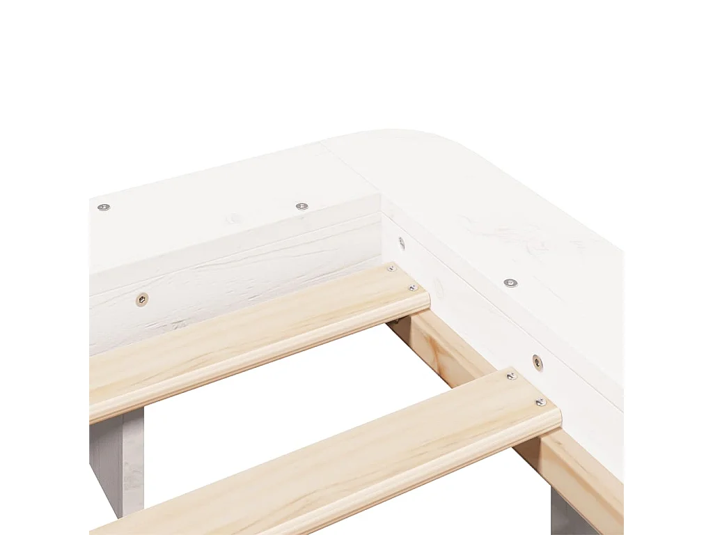 Letto senza Materasso Bianco 120x190 cm Legno Massello di Pino