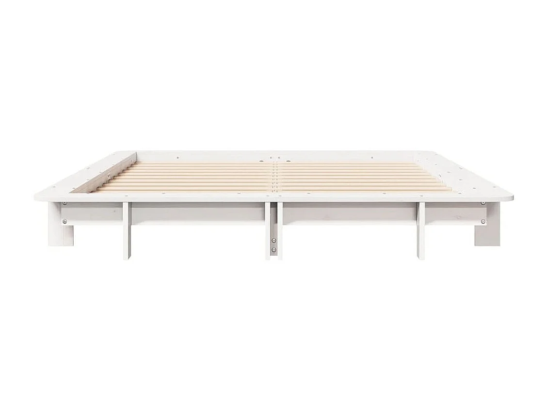 Cadre de lit sans matelas blanc 120x190 cm bois de pin massif