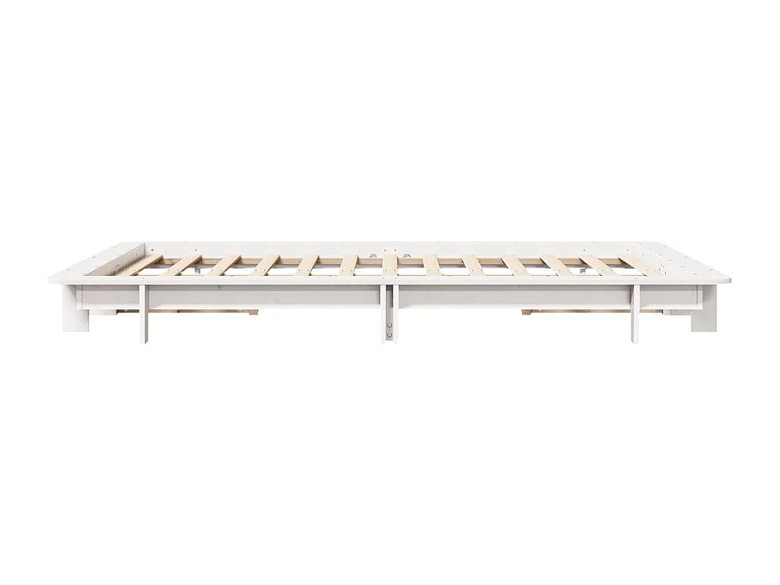 Cadre de lit sans matelas blanc 120x190 cm bois de pin massif