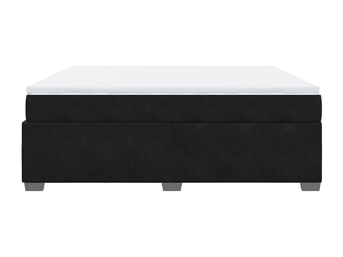 Sommier à lattes de lit avec matelas Noir 180x200 cm Velours