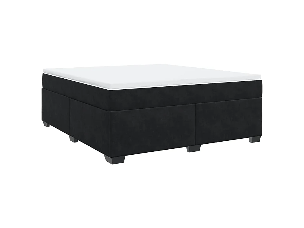 Boxspringbett mit Matratze Schwarz 180x200 cm Samt