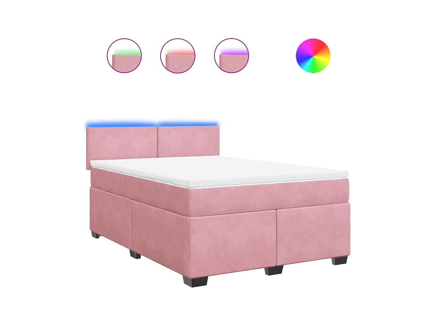 Boxspring met matras fluweel roze 140x200 cm