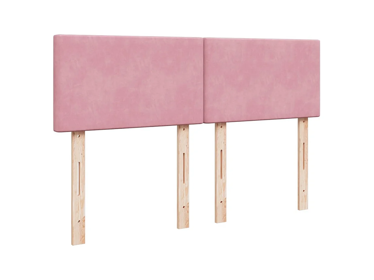 Boxspring met matras fluweel roze 140x200 cm