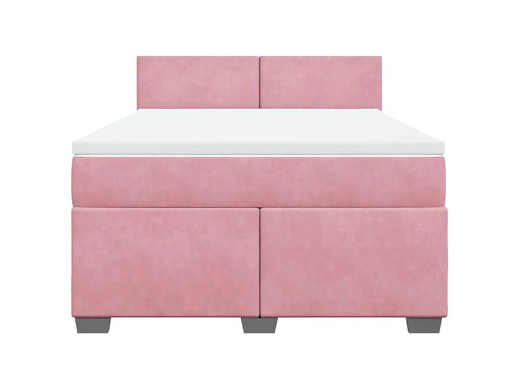 Boxspringbett mit Matratze Rosa 140x200 cm Samt