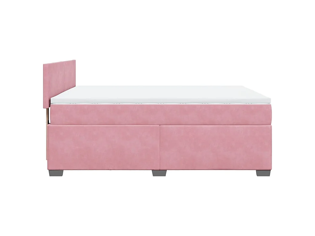 Boxspringbett mit Matratze Rosa 140x200 cm Samt