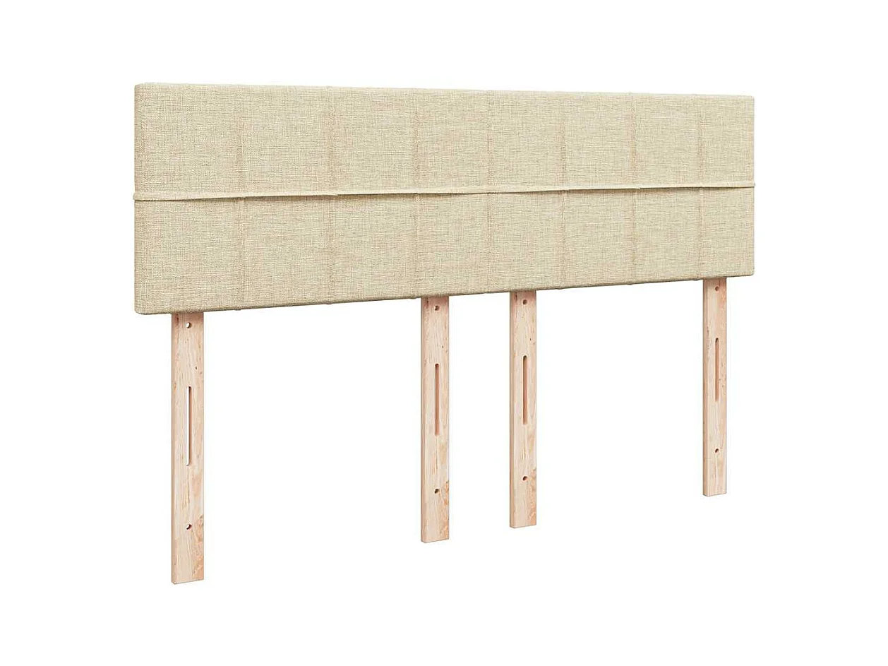 Boxspring met matras stof crèmekleurig 140x190 cm