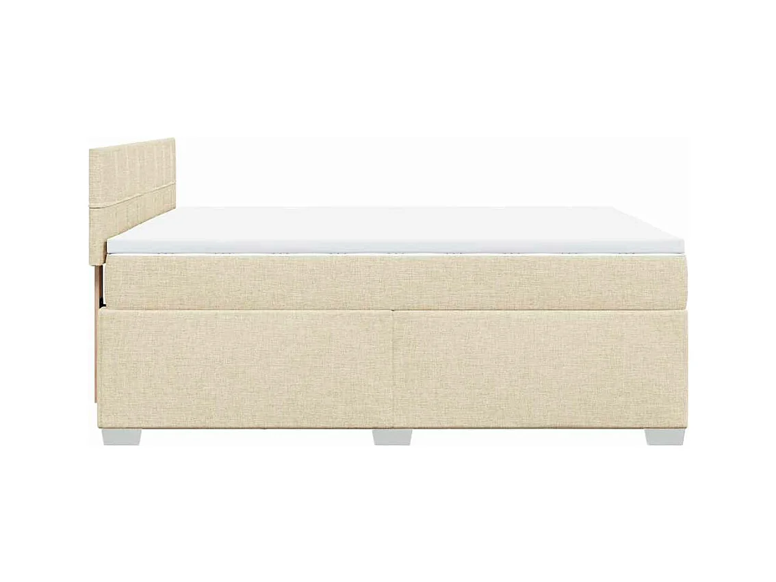 Sommier à lattes de lit avec matelas Crème 140x190 cm Tissu