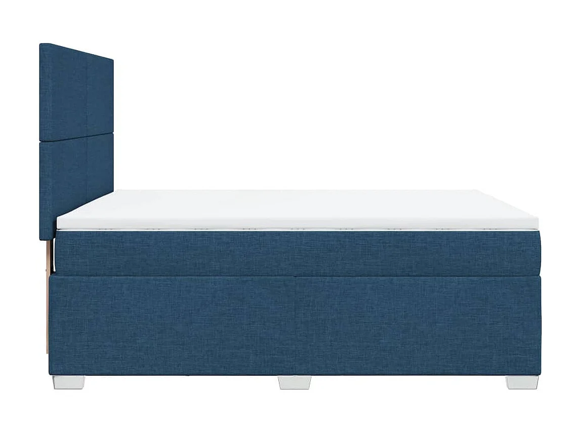 Sommier à lattes de lit avec matelas Bleu 140x190 cm Tissu