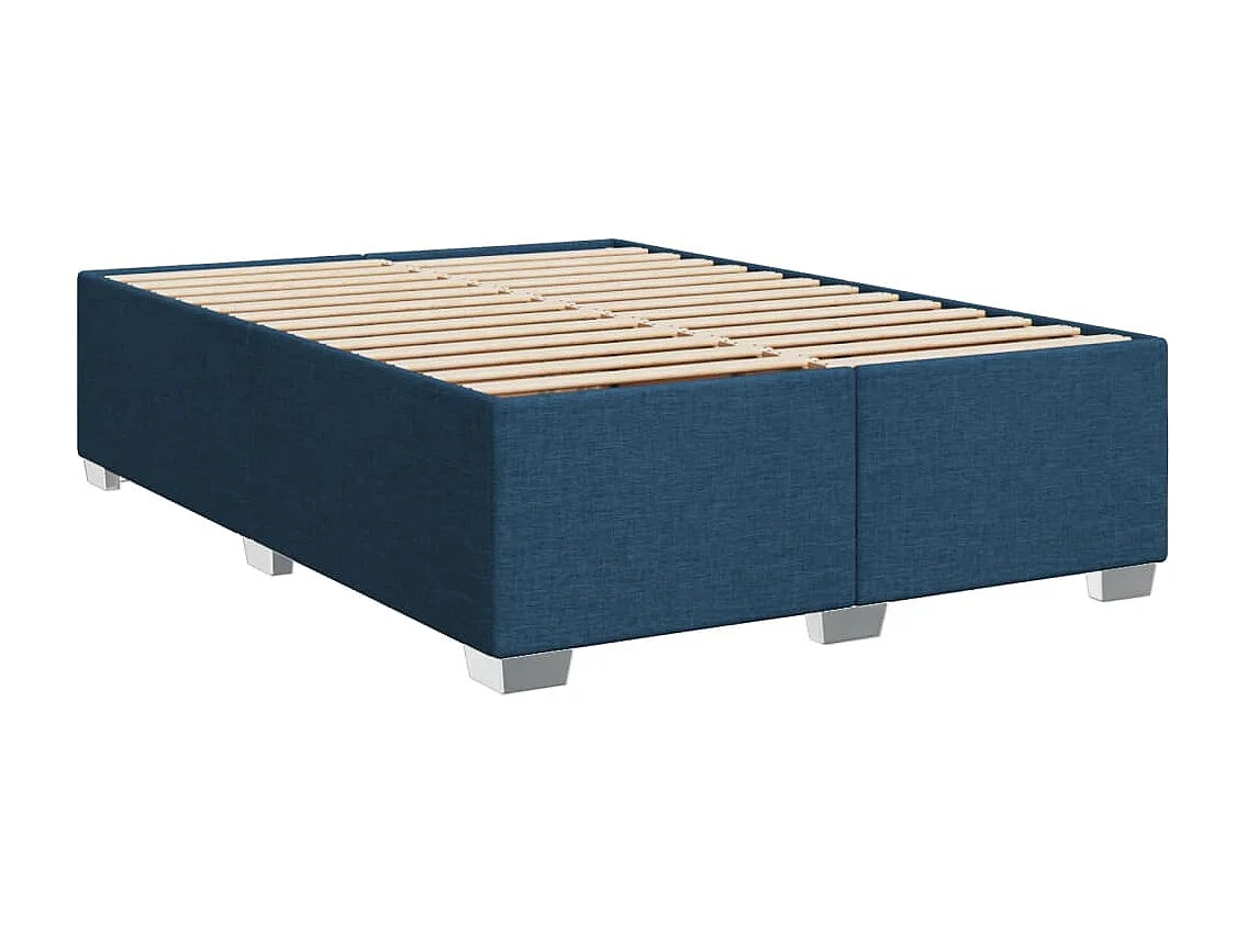 Boxspringbett mit Matratze Blau 140x190 cm Stoff