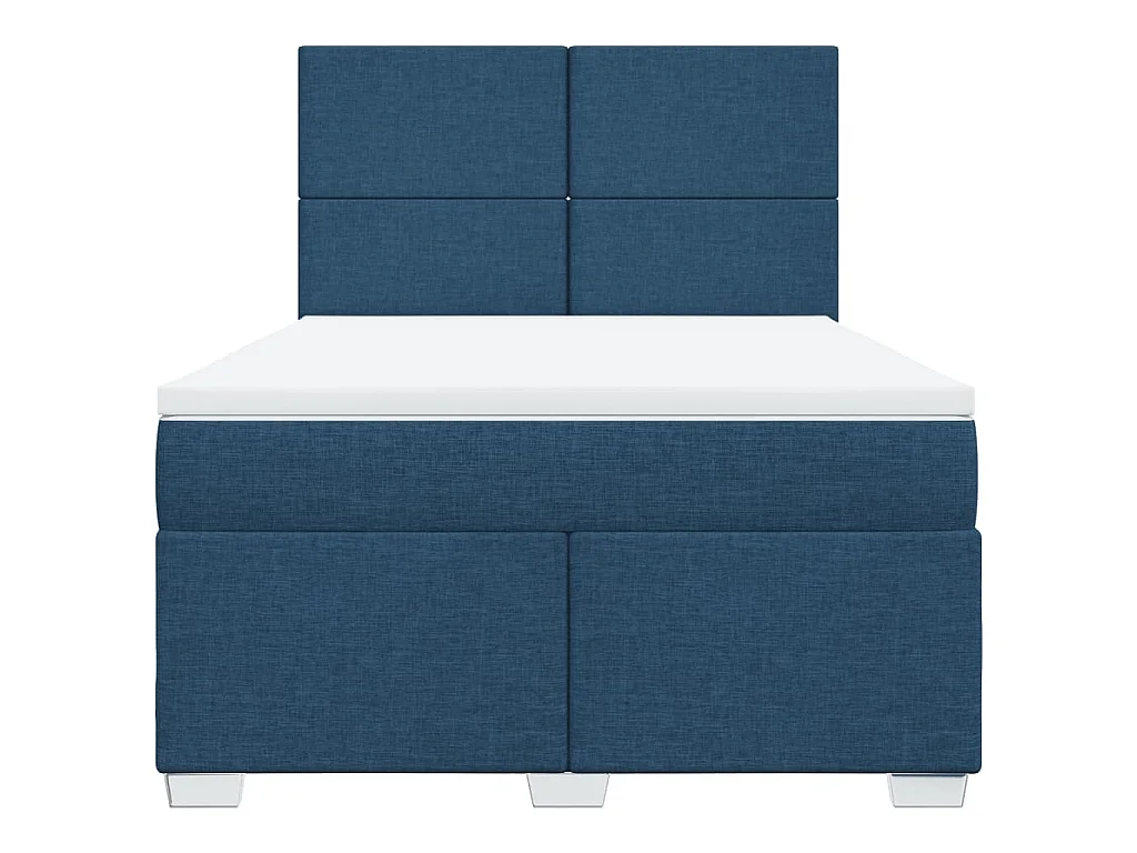 Boxspring met matras stof blauw 140x190 cm