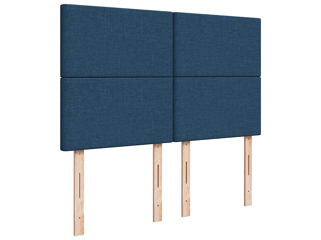 Boxspring met matras stof blauw 140x190 cm