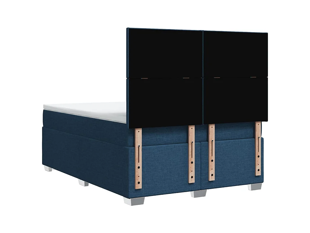 Boxspring met matras stof blauw 140x190 cm