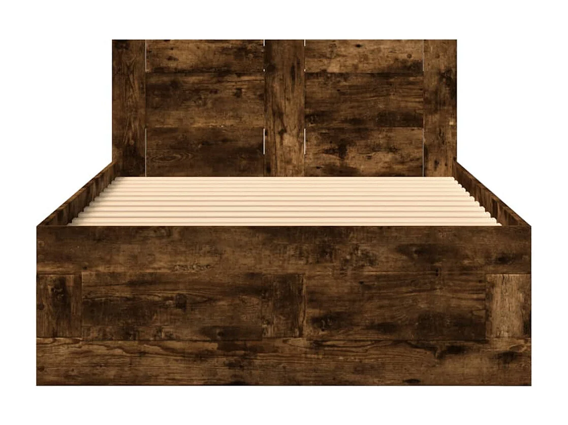 Bettgestell mit Kopfteil Räuchereiche 75x190 cm Holzwerkstoff