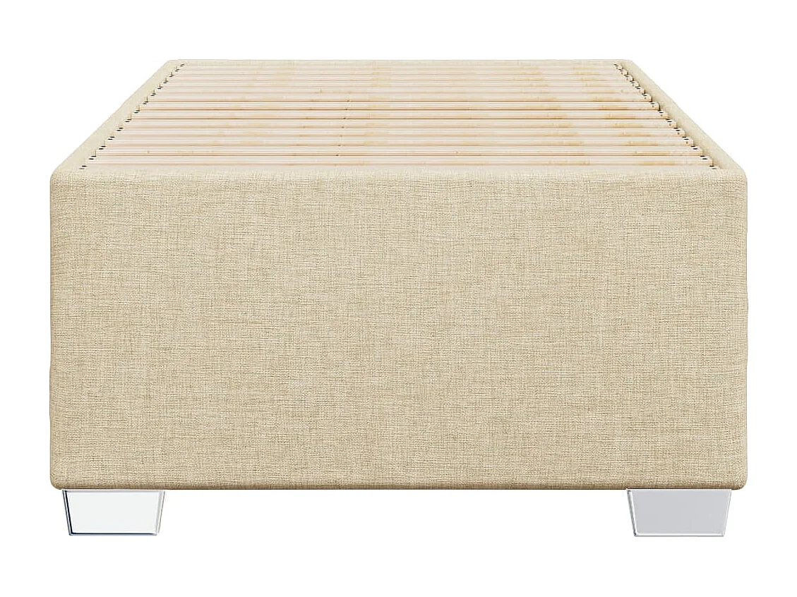 Cadre de lit sans matelas crème 90x190 cm tissu