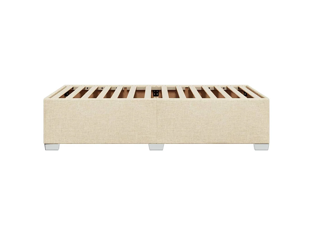 Bettgestell ohne Matratze Creme 90x190 cm Stoff