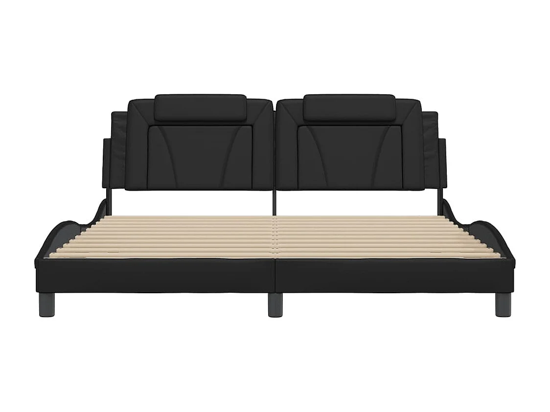 Cadre de lit Viana avec LED sans matelas noir 180x200 cm