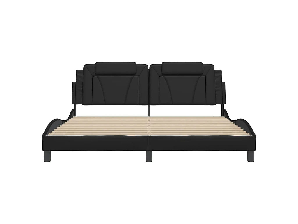 Bedframe "Viana" met LED zonder matras zwart 180x200 cm