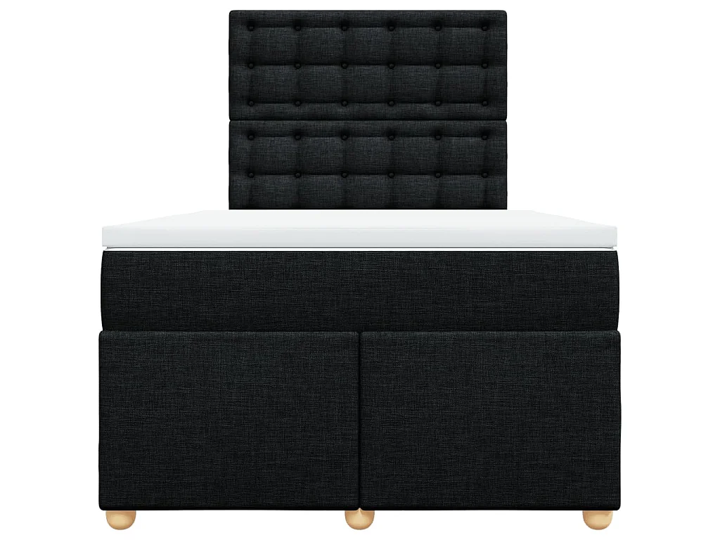 Sommier à lattes de lit avec matelas Noir 120x200 cm Tissu