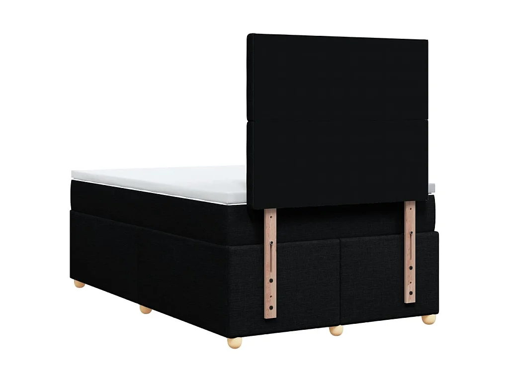 Sommier à lattes de lit avec matelas Noir 120x200 cm Tissu