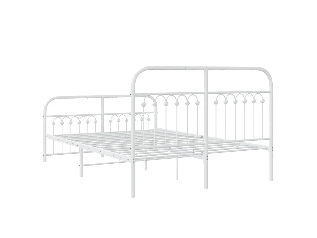 Estructura cama sin colchón con estribo metal blanco 140x190 cm
